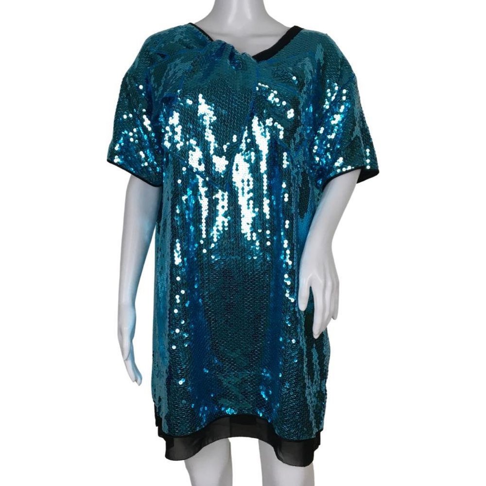 Marc Jacobs Woman Dress Bright Blue Sequins DM54